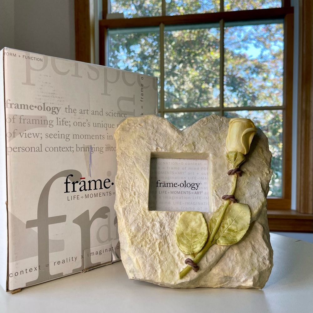 Vintage Frameology Rose Frame, 8 x 7.5 In. Frame, Fits 3 x 3 In. Photos. NIB